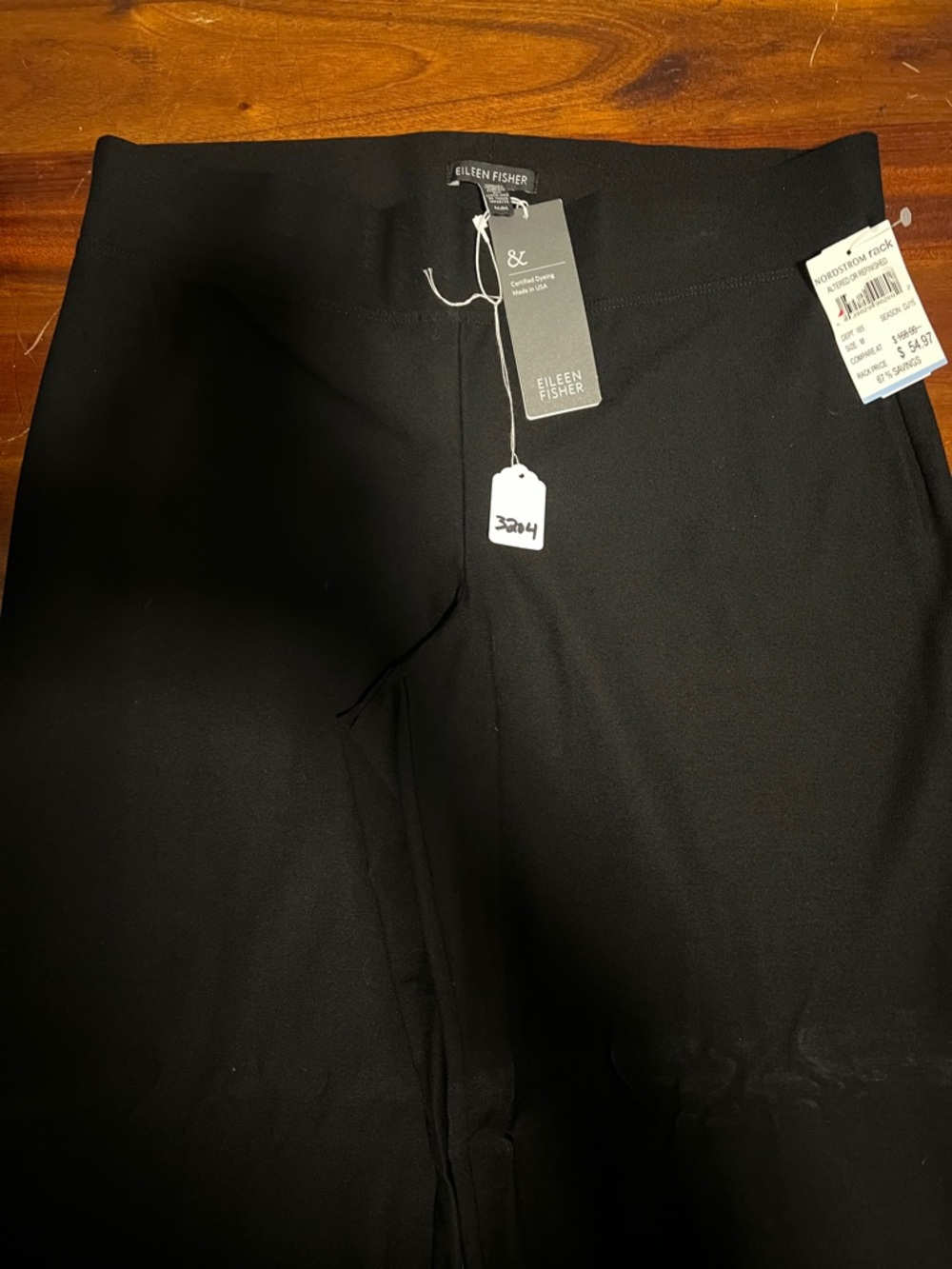 Eileen Fisher Black Straight Pull-On Pants